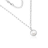 Colier argint cu perla naturala alba DiAmanti N05660NRH-AS